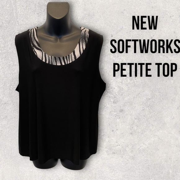 327 - NEW SOFT WORKS PETITES TOP - Picture 1 of 7